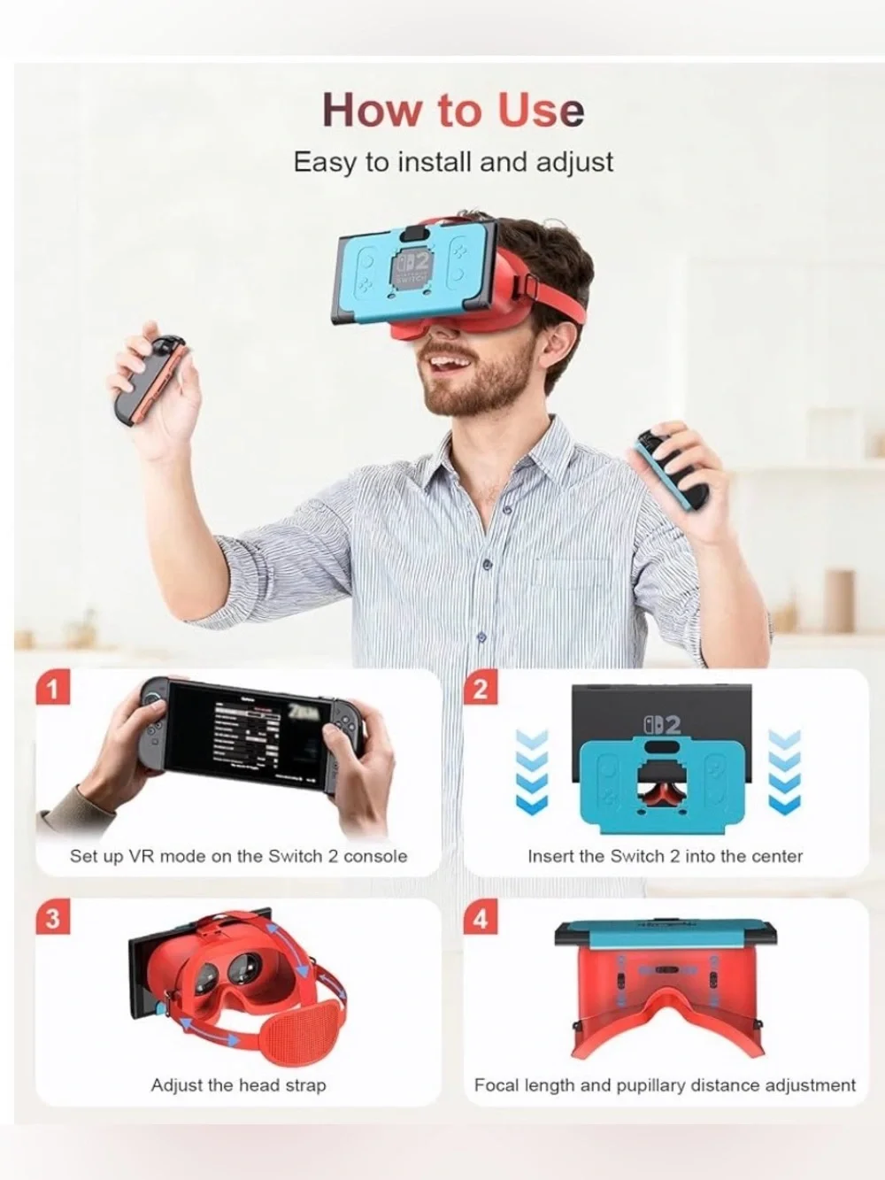 AdjustableVR Headset for Nintendo Switch 2 –New in Box